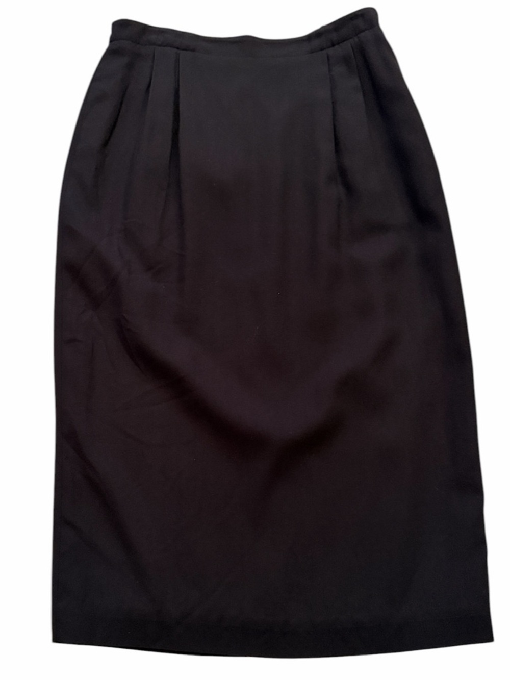 Talbots Vintage Black Wool Blend Pleated Front Midi Skirt 14